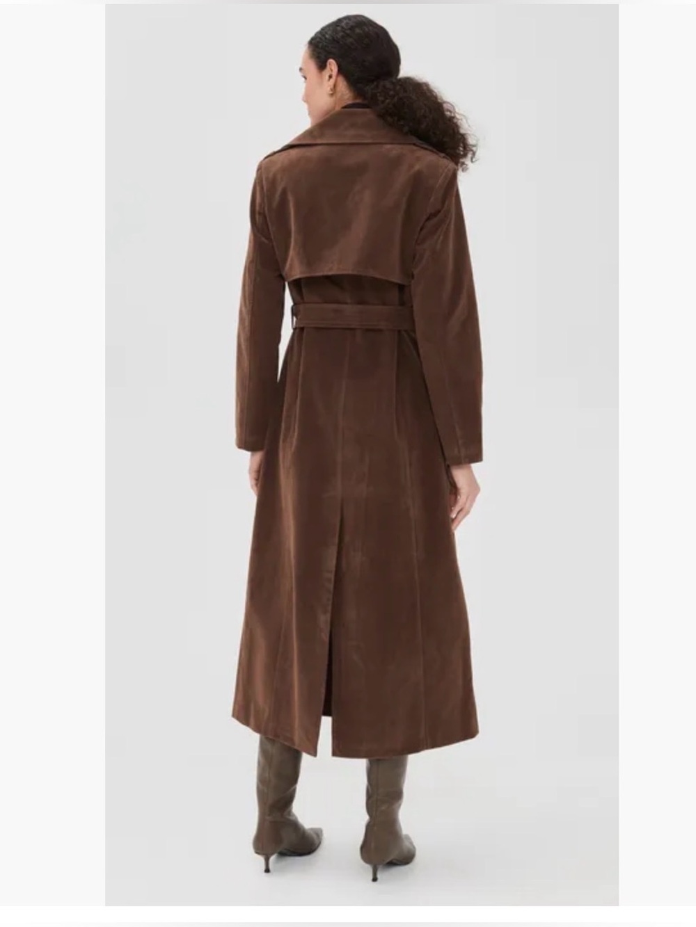 Avec Les Filles Faux 
Suede Maxi Trench Coat
NWOT
COLOR- Brunette